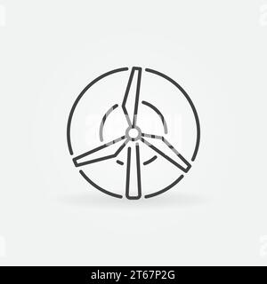 Symbol für Windmühle-Konzept. Lineares Vektorzeichen oder Designelement der Windturbine Stock Vektor