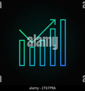 Symbol oder Design-Element in Farbe des wachsenden Diagramms auf dunklem Hintergrund Stock Vektor