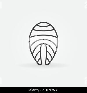 Rote Fischkontur Symbol - Vektorlachs- oder Forellensteak Konzeptschild oder Logo-Element Stock Vektor