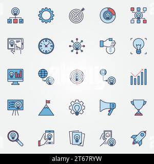 Farbige Startsymbole – Vektor startet kreative Symbole oder Designelemente Stock Vektor