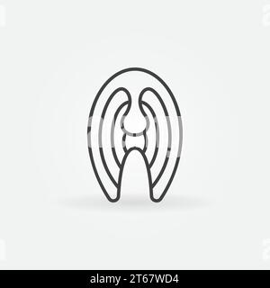 Rotes Fischsteak-Konzept, lineares Symbol. Vektorforelle oder Lachsfische schneiden in dünner Linie Stil Symbol Stock Vektor