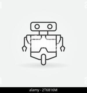 Symbol oder Konstruktionselement des Roboterlinienvektors Stock Vektor