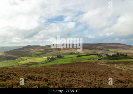 Blick auf die Kakerlaken von Ramshaw Rocks, Staffordshire Peak District, England Stockfoto