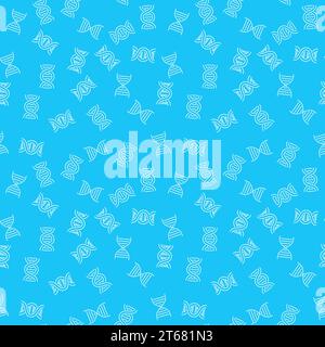 Blauer dna-Strangvektor nahtloses Muster oder Hintergrund Stock Vektor