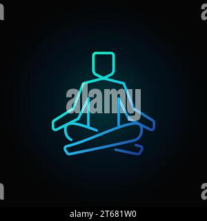 Meditations- oder Yoga-Symbol oder Symbol auf dunklem Hintergrund Stock Vektor