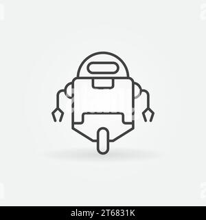 Minimales Robotersymbol oder Symbol in dünner Linienart Stock Vektor