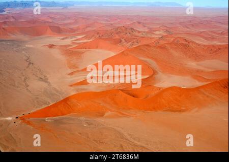 Namib-Wüste aus der Luft gesehen. Dünen (Dune 45 Spotlight). Namibia. Stockfoto