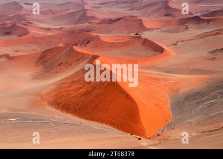 Namib-Wüste aus der Luft sehen. Dünen (Dune 45 Spotlight). Namibia. Stockfoto