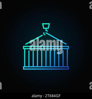 Vektor-Symbol mit blauer Linie oder Symbol auf dunklem Hintergrund Stock Vektor