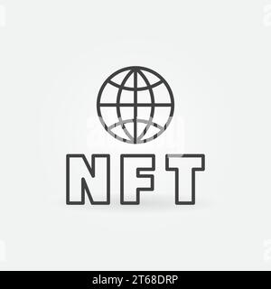 Symbol oder Logo-Element für nicht fungibles Token oder lineares NFT-Vektorkonzept Stock Vektor