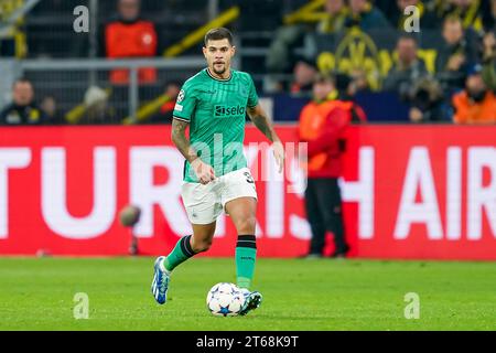 Dortmund, 7. November 2023: Bruno Guimaraes (39 Newcastle) kontrolliert den Ball während des UEFA Champions League Gruppe F Fußballspiels zwischen Borussia Dortmund und Newcastle United im Signal Iduna Park in Dortmund. (Daniela Porcelli/SPP) Credit: SPP Sport Press Photo. /Alamy Live News Stockfoto