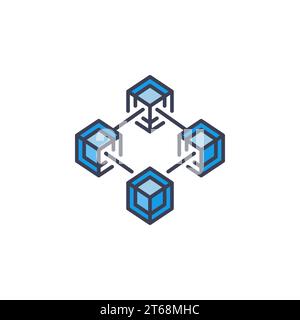 Symbol für Vektor-Blockchain. Symbol für Kryptowährung und Blockchain Stock Vektor
