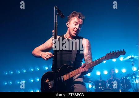 Glasgow, Schottland, 8. November 2023, Fotos von Danny Jones von McFly, die am 8. November 2023 im Barrowland Glasgow auftraten Stockfoto