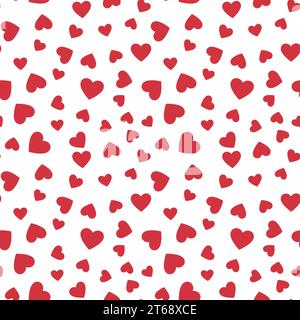 Nahtloses Muster des Vektors der roten Herzen. Love Concept Hintergrund mit Herzzeichen Stock Vektor