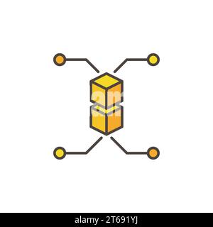 Block Chain Vektor Kryptowährung Gelb modernes Symbol oder Logo-Element Stock Vektor