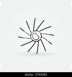 Virenkonzept minimales Vektorsymbol oder Zeichen in dünner Linie Stock Vektor