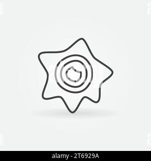 Virus- oder Bakterienvektor einfaches Konzeptsymbol oder Logo-Element in dünner Linie Stock Vektor