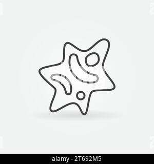 Bakterienvektor einfaches Konzeptsymbol oder Logo-Element in dünner Linie Stock Vektor