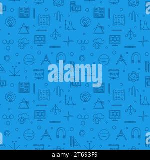 Nahtloses Muster mit blauem Muster im Outline-Stil Stock Vektor