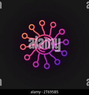 Virusbakterien Konzept farbiges Vektorsymbol oder Symbol in dünner Linie auf dunklem Hintergrund Stock Vektor