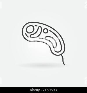 Minimales Konzeptsymbol oder Designelement des Virenvektors im linearen Stil Stock Vektor