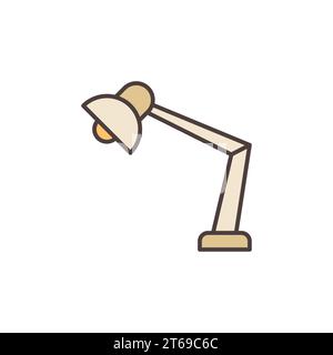 Schreibtischlampe Vektorkonzept farbiges Symbol oder Symbol Stock Vektor