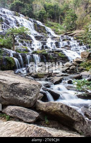 Mae Ya Wasserfall, Doi Inthanon Nationalpark, Chiang Mai Thailand Stockfoto