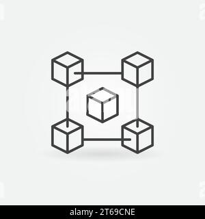 FinTech- und Blockchain-Vektor Moderne Ikone oder Designelement im dünnen Stil Stock Vektor