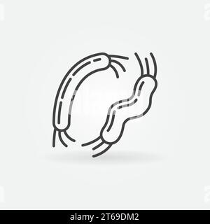 Erregervektorkonzept Virologiekonsole oder Logo-Element in dünner Linie Stock Vektor