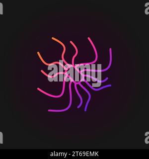 Farbiges Symbol für die Zeile „Pathogen Concept“ Vektorbakteriensymbol im Umrissstil auf dunklem Hintergrund Stock Vektor