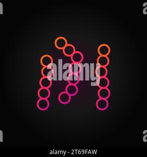 Pathogen-Umriss farbenfrohe Symbol. Vektorbakterien zeichnen sich in dünner Linie auf dunklem Hintergrund aus Stock Vektor