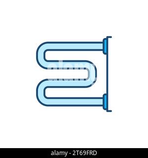 Blaues Symbol oder Symbol für beheizte Handtuchschiene Vektorkonzept Stock Vektor