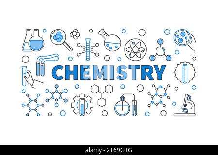 Chemiekonzept modernes horizontales Banner. Vektor kreative chemische Illustration Stock Vektor