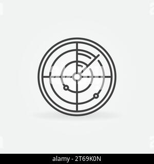 Cyber Security Radar Vektor dünne Linien Konzept rundes Symbol oder Designelement Stock Vektor