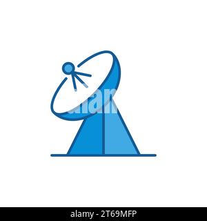 Parabolantenne Konzept Vektorsymbol oder Designelement blau Stock Vektor