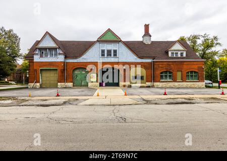 Chicagos Viertel Pullman ist seit dem Ende des 20. Jahrhunderts gentrifiziert. Viele Bewohner sind an der Restaurierung ihrer eigenen Häuser und an Projekten in der gesamten Nachbarschaft beteiligt. Chicago, Illinois, Usa Stockfoto