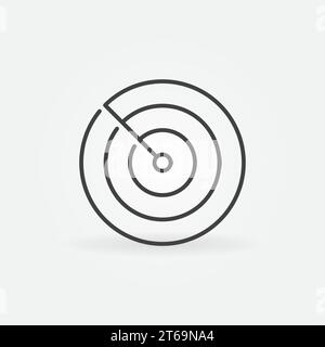 Radiolocation Radar Vector Konzept kreisförmiges Symbol oder Symbol in dünner Linienart Stock Vektor