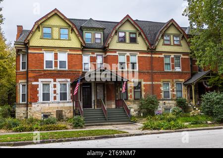 Chicagos Viertel Pullman ist seit dem Ende des 20. Jahrhunderts gentrifiziert. Viele Bewohner sind an der Restaurierung ihrer eigenen Häuser und an Projekten in der gesamten Nachbarschaft beteiligt. Chicago, Illinois, Usa Stockfoto