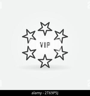 Minimales VIP-Vektor-Symbol oder Logo in dünner Linie Stock Vektor