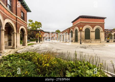 Chicagos Viertel Pullman ist seit dem Ende des 20. Jahrhunderts gentrifiziert. Viele Bewohner sind an der Restaurierung ihrer eigenen Häuser und an Projekten in der gesamten Nachbarschaft beteiligt. Chicago, Illinois, Usa Stockfoto