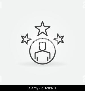 Umrisssymbol für sehr wichtige Person. Lineares Symbol für Vektor-VIP-Konzept Stock Vektor