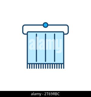 Handtuch auf Hänger Vektor Konzept blaues Moodern Symbol oder Designelement Stock Vektor