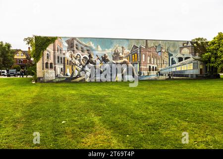 Chicagos Viertel Pullman ist seit dem Ende des 20. Jahrhunderts gentrifiziert. Viele Bewohner sind an der Restaurierung ihrer eigenen Häuser und an Projekten in der gesamten Nachbarschaft beteiligt. Chicago, Illinois, Usa Stockfoto