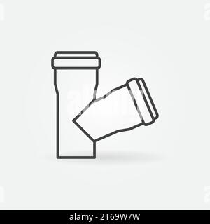 Symbol für Vektorkonzept für Abwasserleitungen oder Symbol in dünner Linienart Stock Vektor