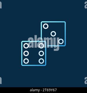 Würfelt ein vektorfarbenes Symbol oder ein Symbol in dünner Linienart auf dunklem Hintergrund Stock Vektor