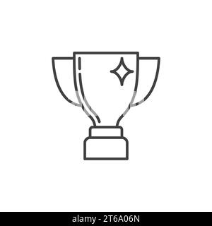 Trophy Cup Vector Concept Minimal Symbol oder Zeichen im Umrissstil Stock Vektor