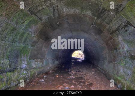 Blick auf einen alten Culvert im Herbst im Osten von Ohio Stockfoto