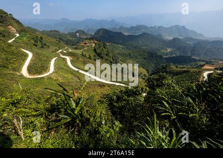 Dörfer und Farmen am Ha Giang Loop in Nordvietnam Stockfoto