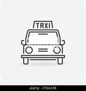Taxi Retro Auto Vektor Konzept Symbol oder Symbol in dünner Linie Stil Stock Vektor