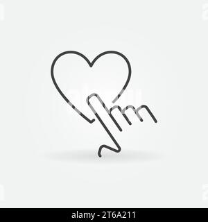 Tippen Sie mit dem Finger auf das Symbol für das Konzept des Herzvektors oder das Designelement Stock Vektor